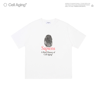 AGING 轻薄柔软短袖 人类简史印花 短款 T恤 夏季 CELL