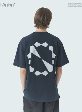 CELL AGING 时间变形logo运动速干凉感防晒7A抗菌男女同款短袖T恤