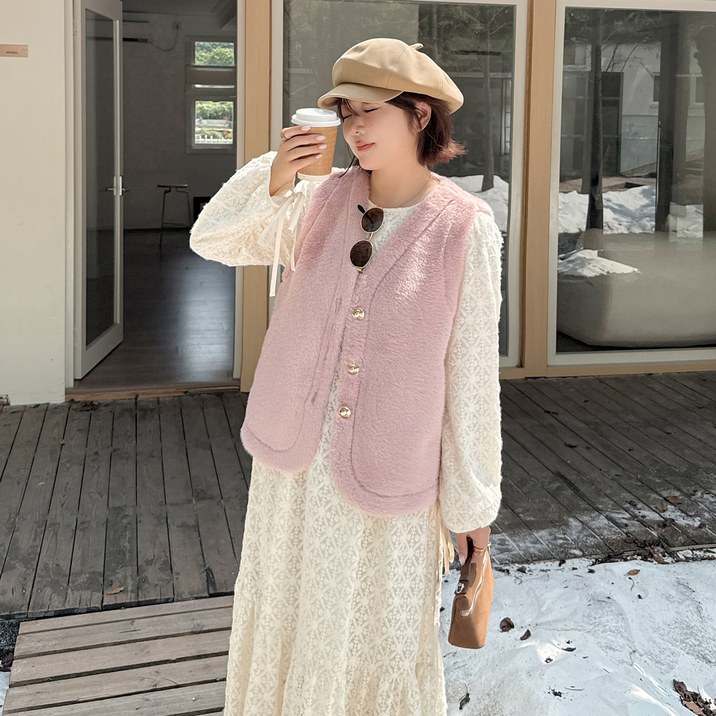 胖mm大码女装韩版宽松马甲2025秋冬200斤小香风保暖毛绒加厚上衣