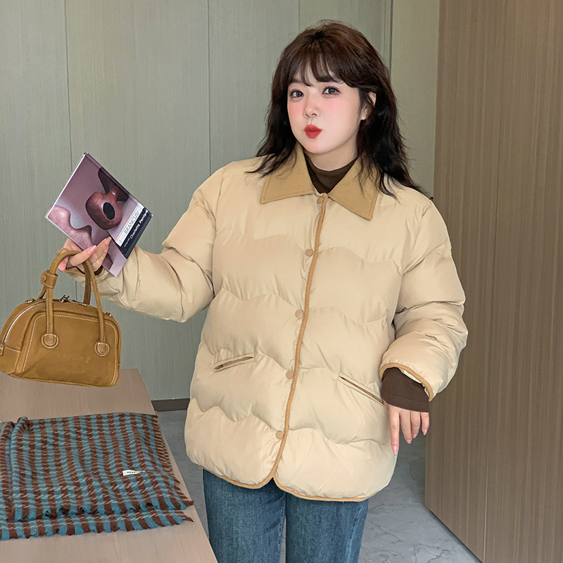 胖mm大码女装加厚棉服2025秋冬