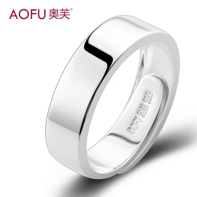 免费刻字999纯银戒指男款开口6mm宽版光面霸气轻奢高级感生日礼物