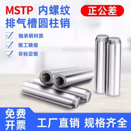 正公差圆柱销WSTP精密内螺纹排气销定位销销钉汽车夹具模具固定销