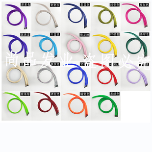 化纤彩色8D接发挑染炫彩假发束高温丝接发束接头发纤维80厘米加长