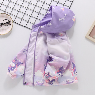 女童春秋季外套2025新款儿童韩版冲锋衣上衣中大童女孩夹克衫风衣