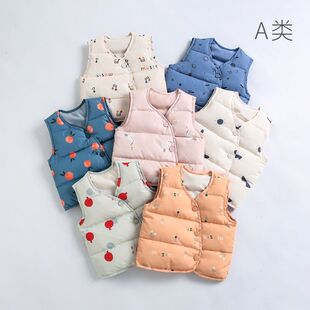 儿童羽绒马甲轻薄背心国标90白鸭绒男女童保暖内胆宝宝婴幼儿马夹