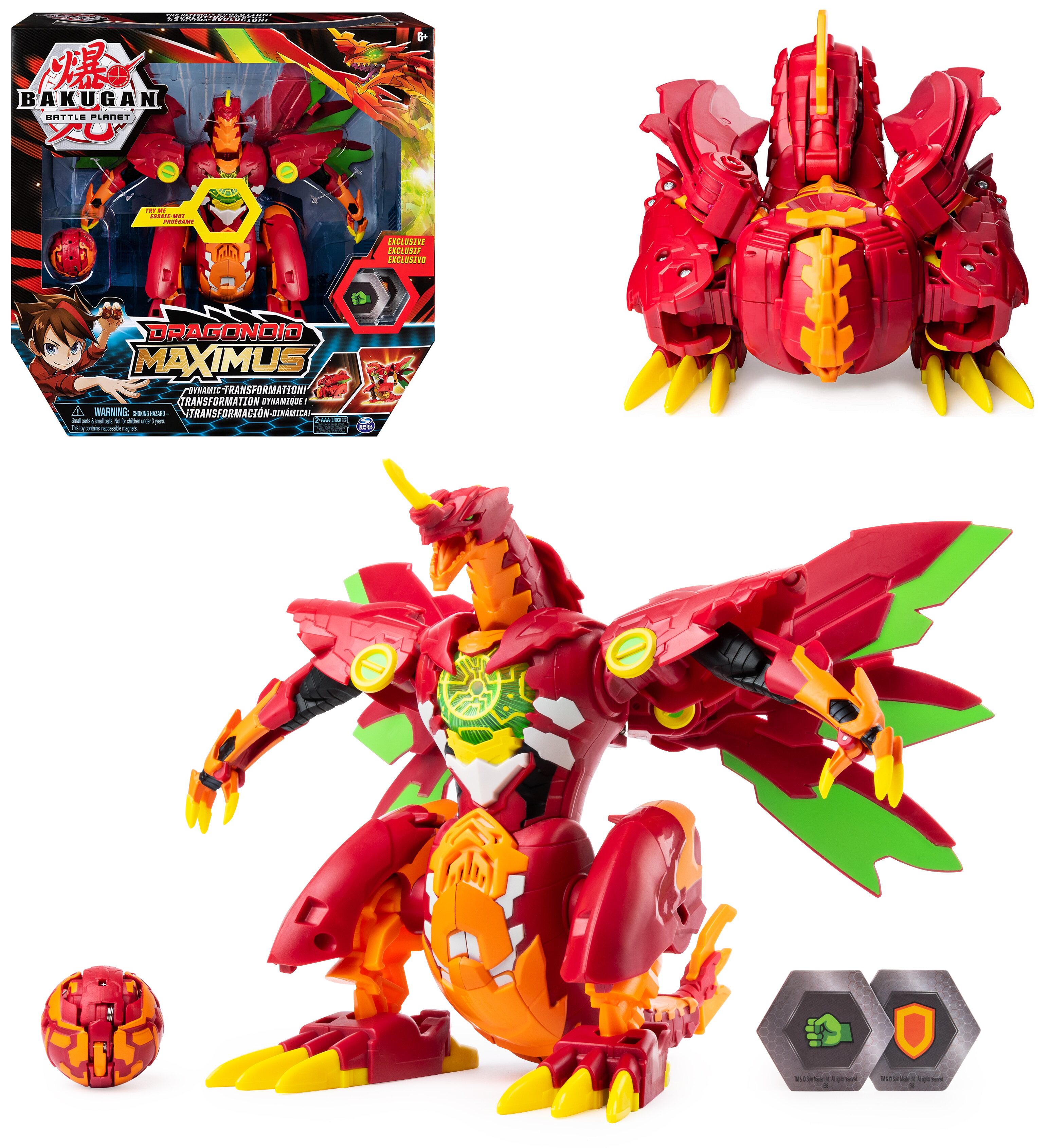 新款爆丸dragonoid maximus声光效应极限烈火独角龙弹射变形玩具