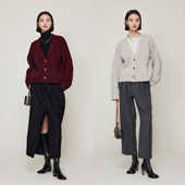 Studios 重磅粗针高克重 慵懒休闲v领羊绒羊毛短款 MRS 开衫 毛衣