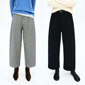 立体肌理羊毛混纺侧弧解构侧缝前移显瘦九分休闲西裤 MRS Studios