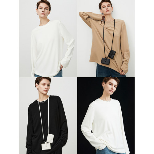 美雅碧加绒圆领打底长袖T恤