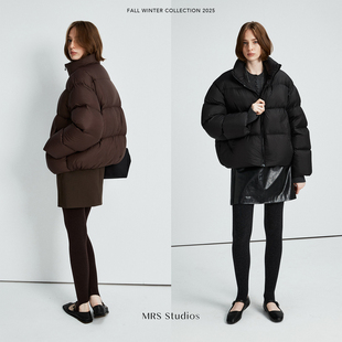 MRS Studios 长期主义经典搭配立领90白鹅绒短款云朵面包羽绒服