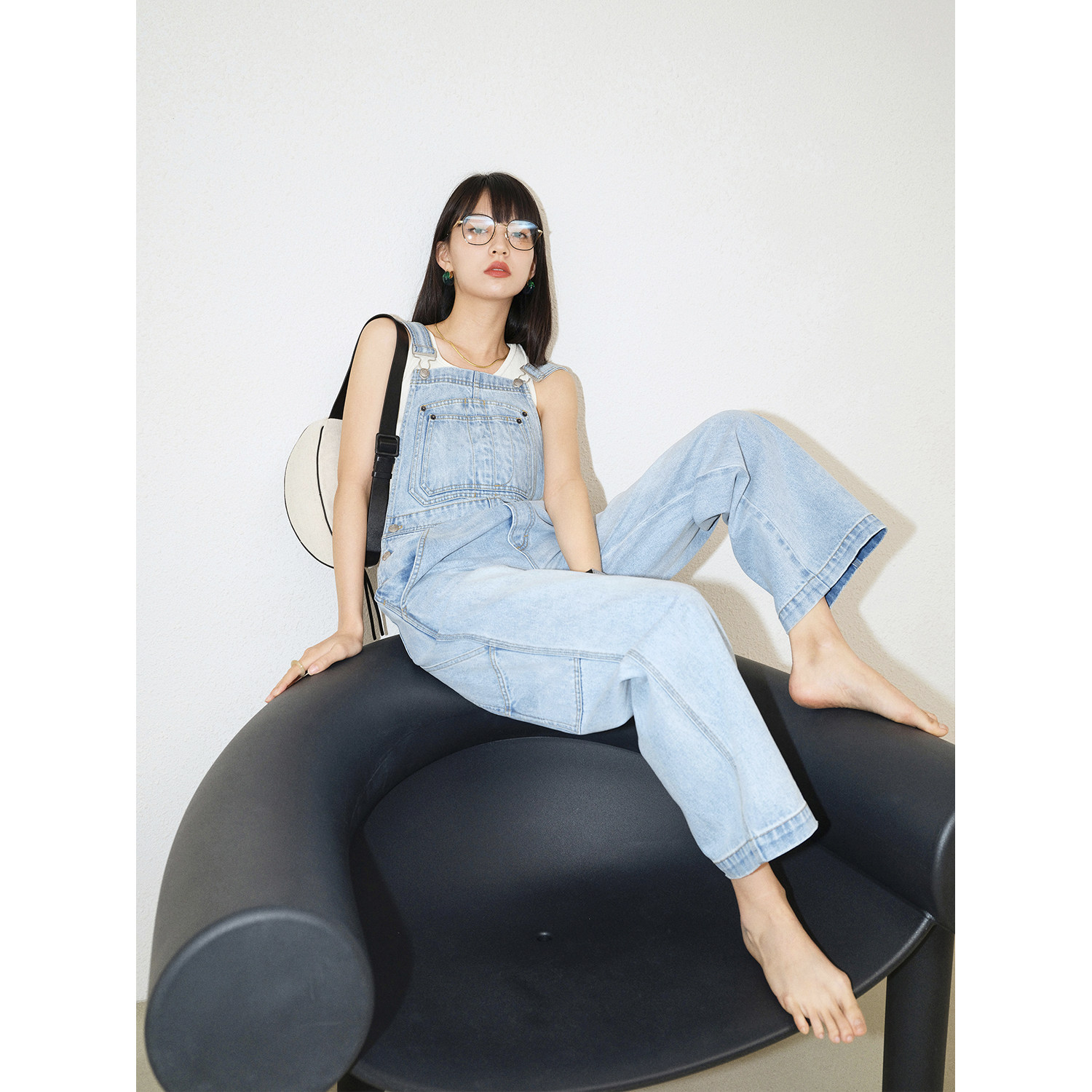 春季新品环保水洗复古时髦直筒