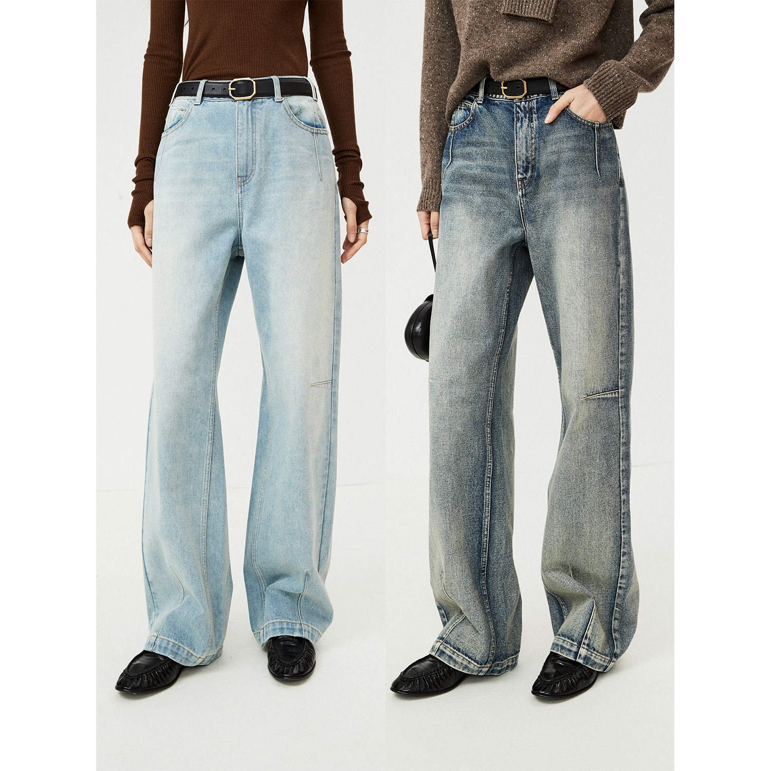 土耳其bossa直筒桶型牛仔裤