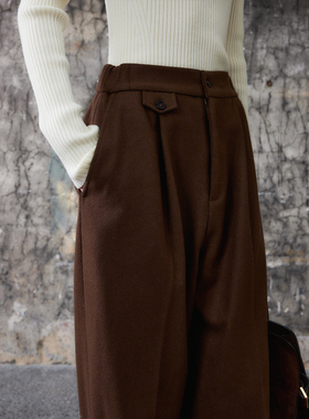 MRS Studios 早春搭配Bi入重磅麦尔登羊毛复古设计感极地西裤黑色