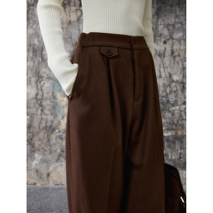 黑色 早春搭配Bi入重磅麦尔登羊毛复古设计感极地西裤 MRS Studios