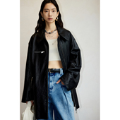 MRS 皮衣 复古腊感时髦廓形中长款 Studios 土耳其進口植鞣绵羊皮