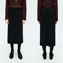 MRS Studios 羊毛罗马布R0W风極简立体挺括 后开叉休闲西装半裙