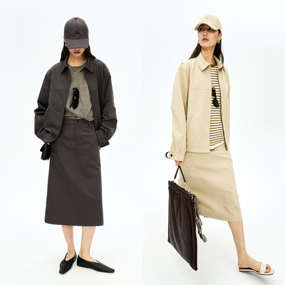 老干部肯豆风哈灵顿夹克/半裙