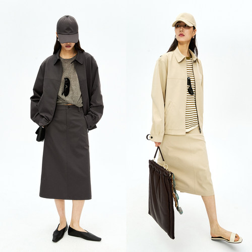 老干部肯豆风哈灵顿夹克/半裙