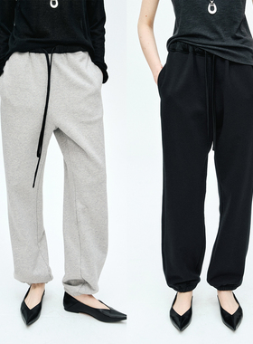 MRS Studios 小众设计醋酸 舒适休闲运动松弛感腰头抽绳加绒卫裤