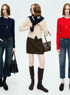 MRS Studios 秀款prad@时髦叠穿立体密包扣康赛妮A级羊绒针织开衫