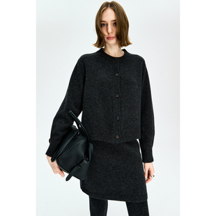 Studios 半裙套装 简约利落 针织开衫 澳洲美利奴全羊毛短款 MRS