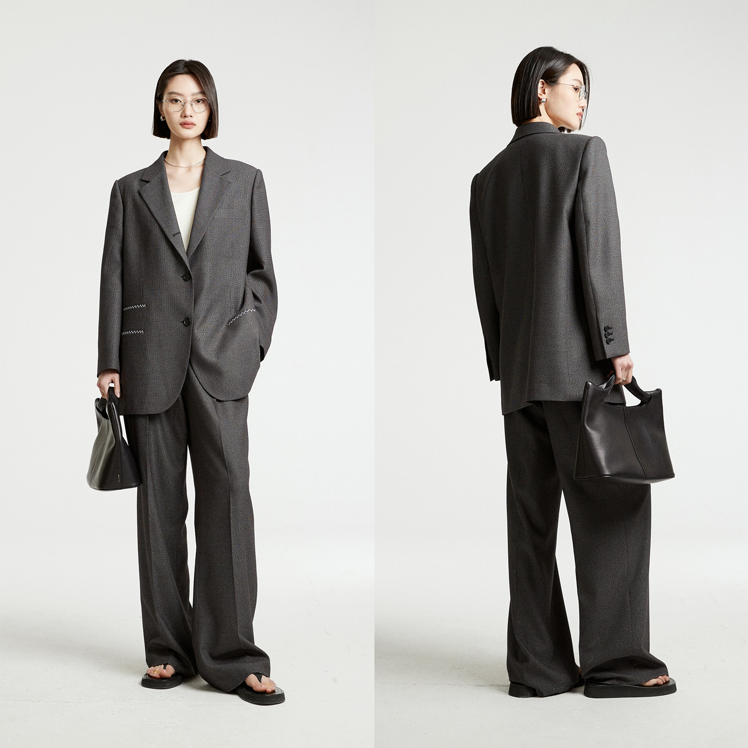 BV风明线未拆装饰单排宽肩西装