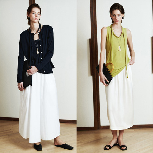 MRS Studios 松弛浪漫 亚麻棉飘带U领背心/开衫