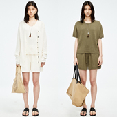 Studios 慵懒假日ROW極简干爽日本和纸纱针织 开衫 MRS 短裤 4件套