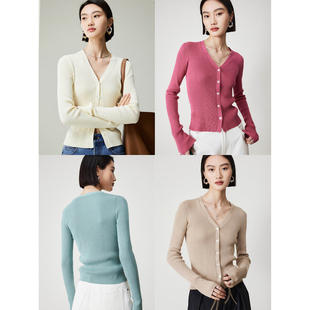 Studios 显瘦棉质开衫 夏日空调Bi备 V领修身 经典 MRS