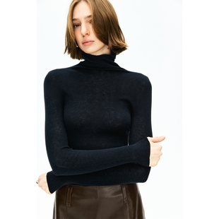 EASYCARE可机洗真丝羊绒混纺无缝一体高领针织打底衫 MRS Studios