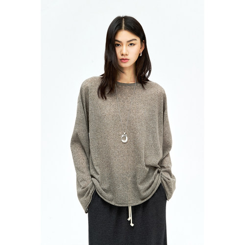 轻薄亚麻棉舒适透气针织罩衫