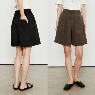 Studios 短裤 时髦佰搭b入 裙裤 亚麻棉后松紧腰西装 MRS