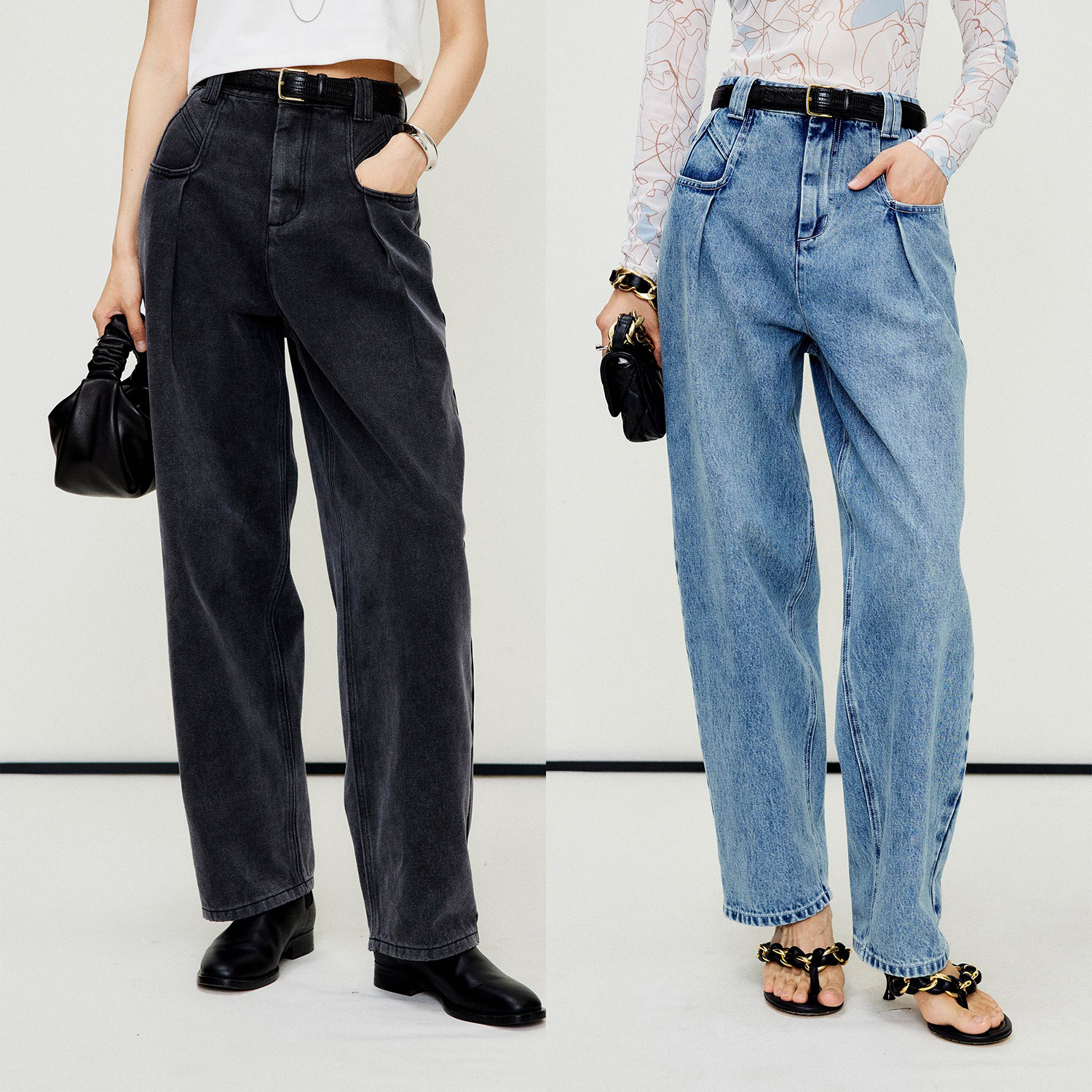 MRS复古水洗大口袋牛仔裤