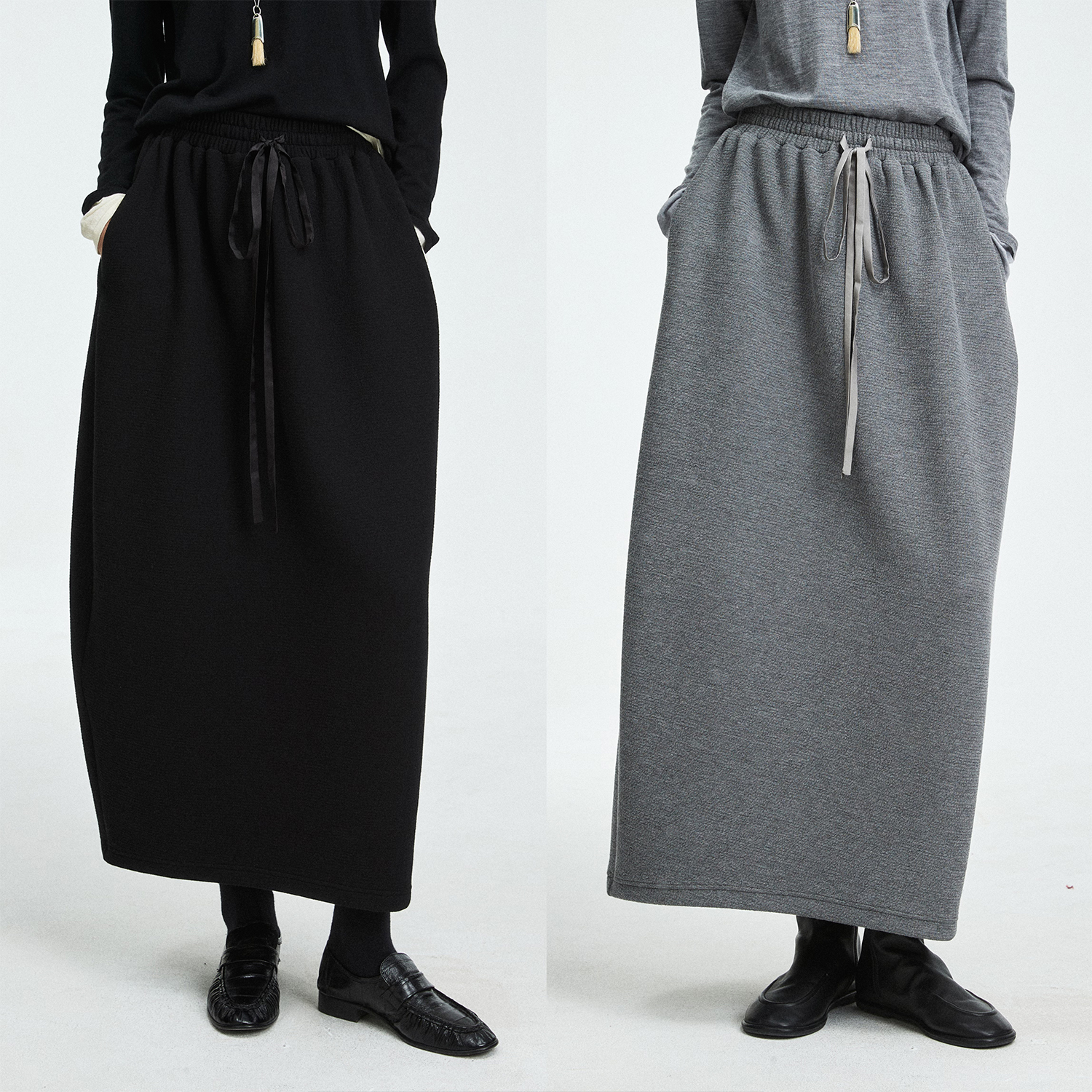 MRS Studios 可机洗立体加厚空气层 棉时髦廓形 花苞抽绳气球半裙