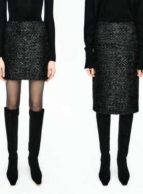 MRS Studios 节日氛围法国進口睫毛黑钻闪 极简短裙/中裙半身裙