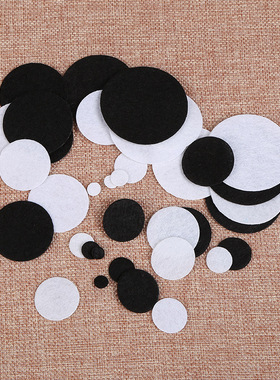 黑白2mm厚1-10cm不织布圆片无纺布垫片DIY辅料饰品配件发饰底托