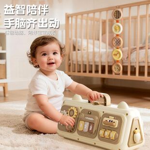 3岁宝宝手眼协调训练启蒙玩具 蒙氏早教忙碌板手提包多功能益智0