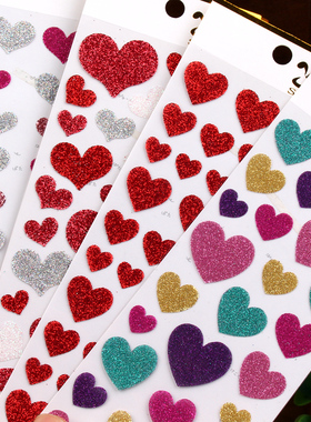 闪亮舞蹈脸贴画sticker金葱粉眉心额头贴星星爱心手账装饰小贴纸