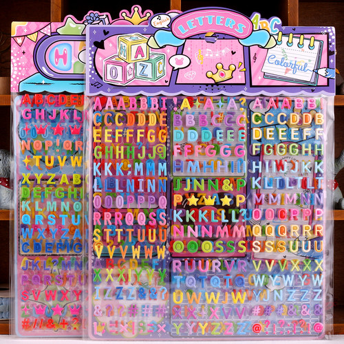 字母豆豆贴3D立体卡通贴画