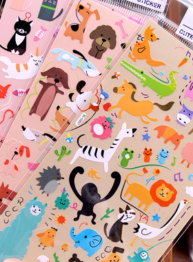 满18包邮 儿童卡通成长档案相册手账装饰动物平面贴纸stickers