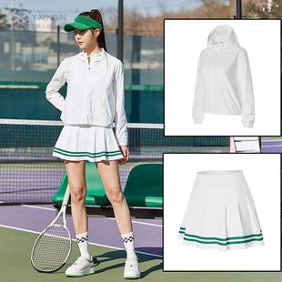 外贸网球服女套装秋冬款羽毛球衣服裙子高端高尔夫女装美式高颜值