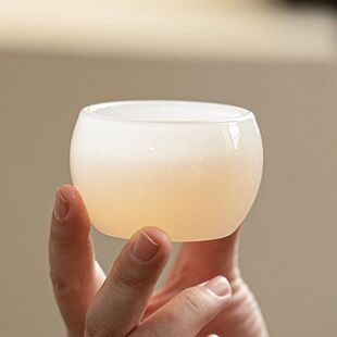 精致高档玉杯个人琉璃专用玉石功夫茶品茗白玉茶杯主人茶具小杯子