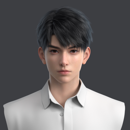 帅哥 头像 美型 男 美少男次世代3d模型maya2019源文件带贴图