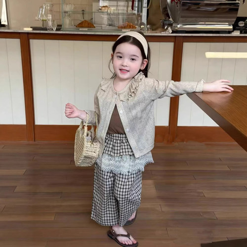 2026春女童韩系花边领防晒外套
