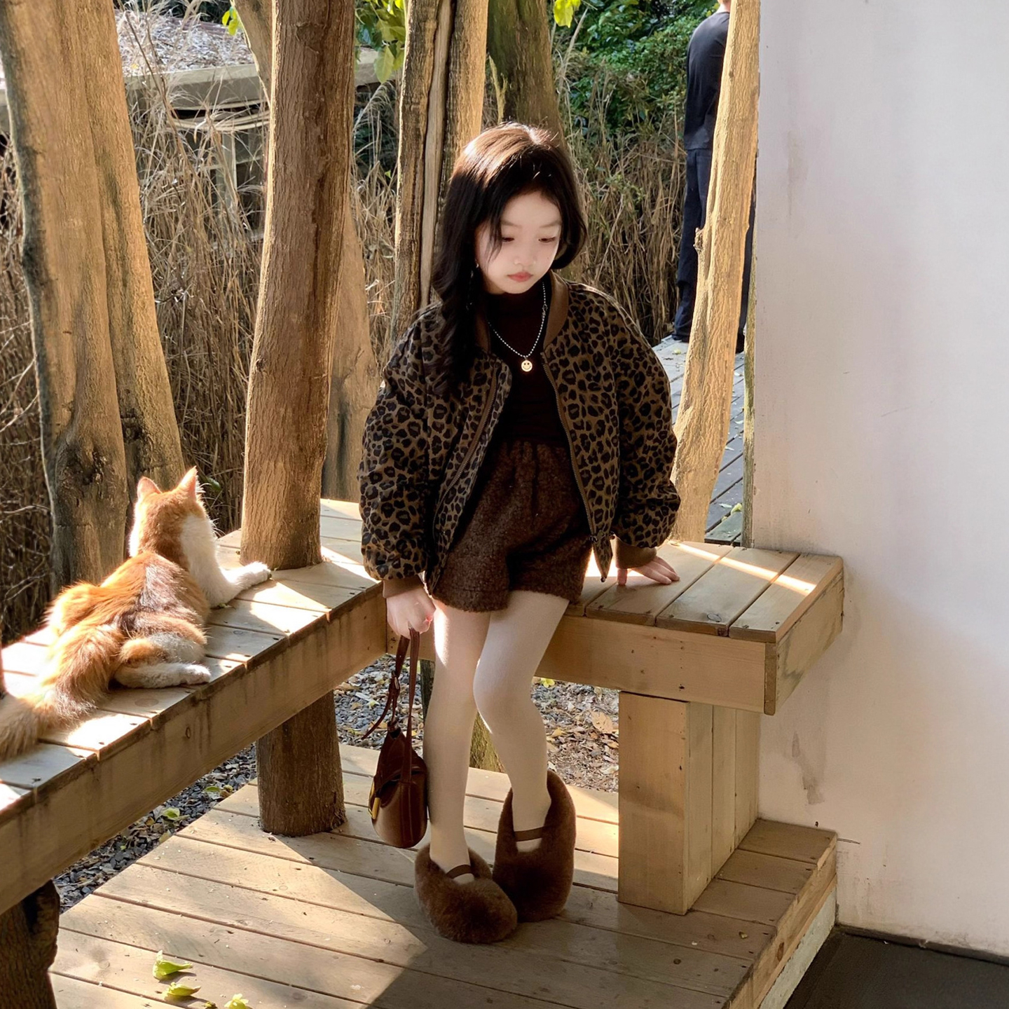 女童豹纹外套2025新款儿童夹克酷