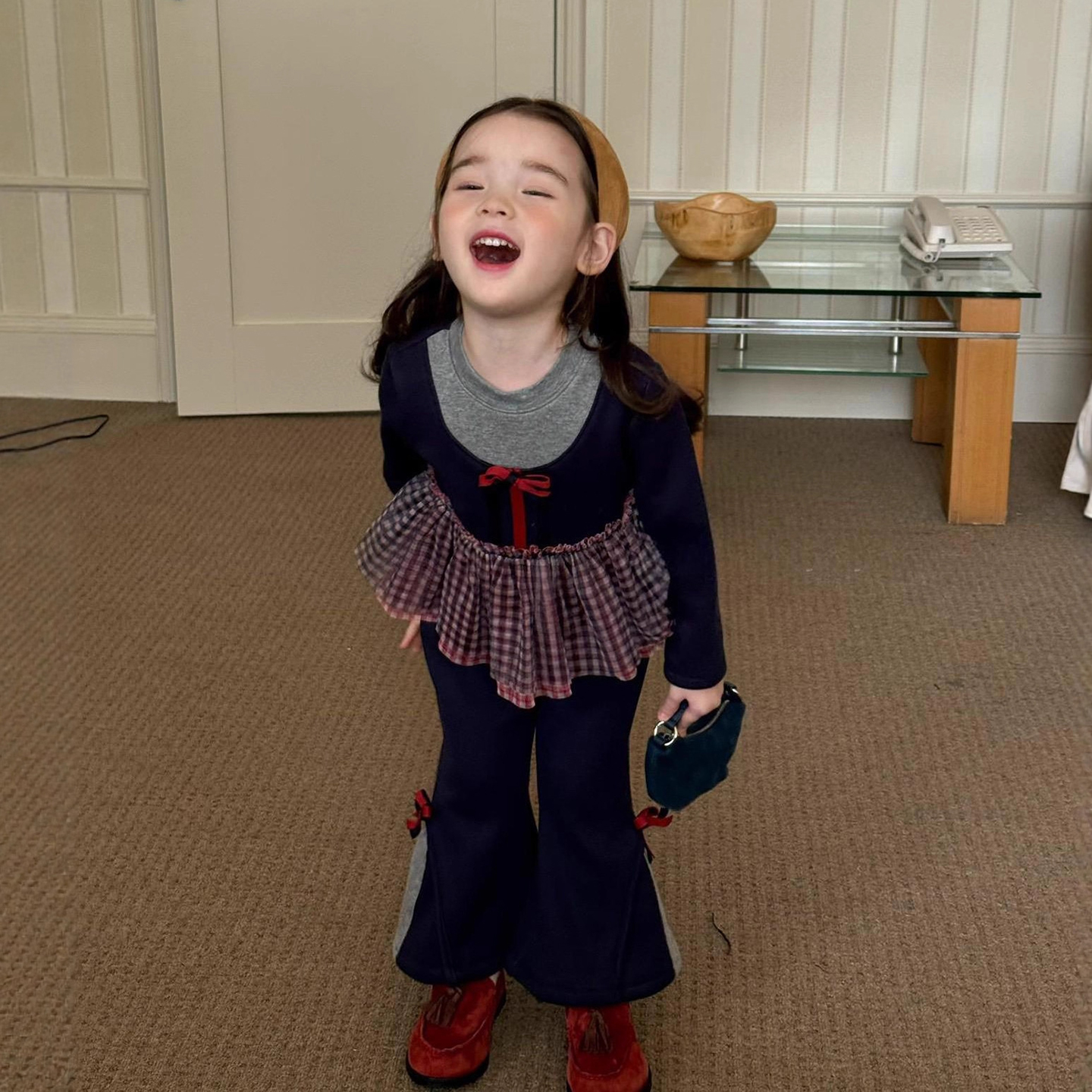 女童春季套装2025新款喇叭裤甜美