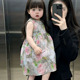 印花公主裙洋气儿童度假风裙子 童装 女童精梳棉连衣裙2026夏季 新款