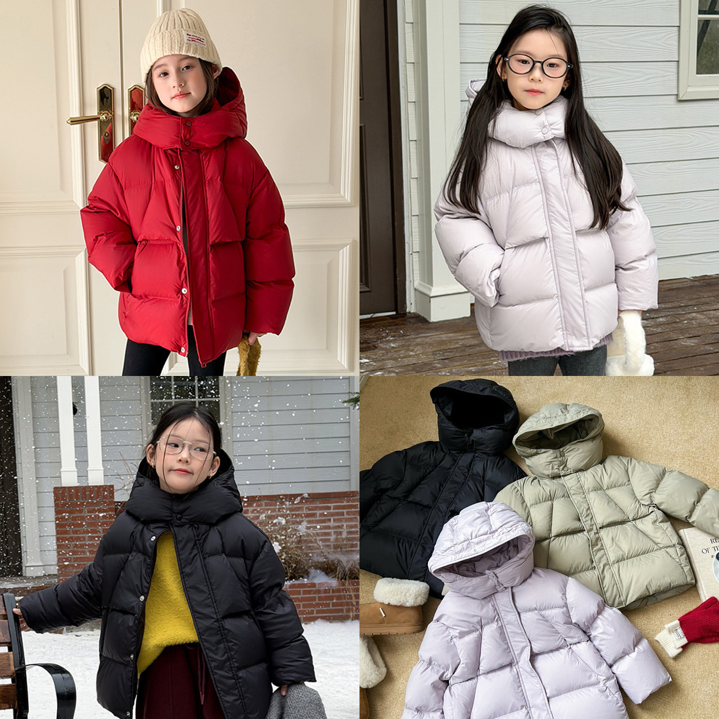 女童喜红色喜庆庆亮面石墨烯发热保暖连帽羽绒服儿童冬季加厚外套,童装/婴儿装/亲子装,羽绒服,淘宝优惠券,粉丝福利购,淘宝优惠卷