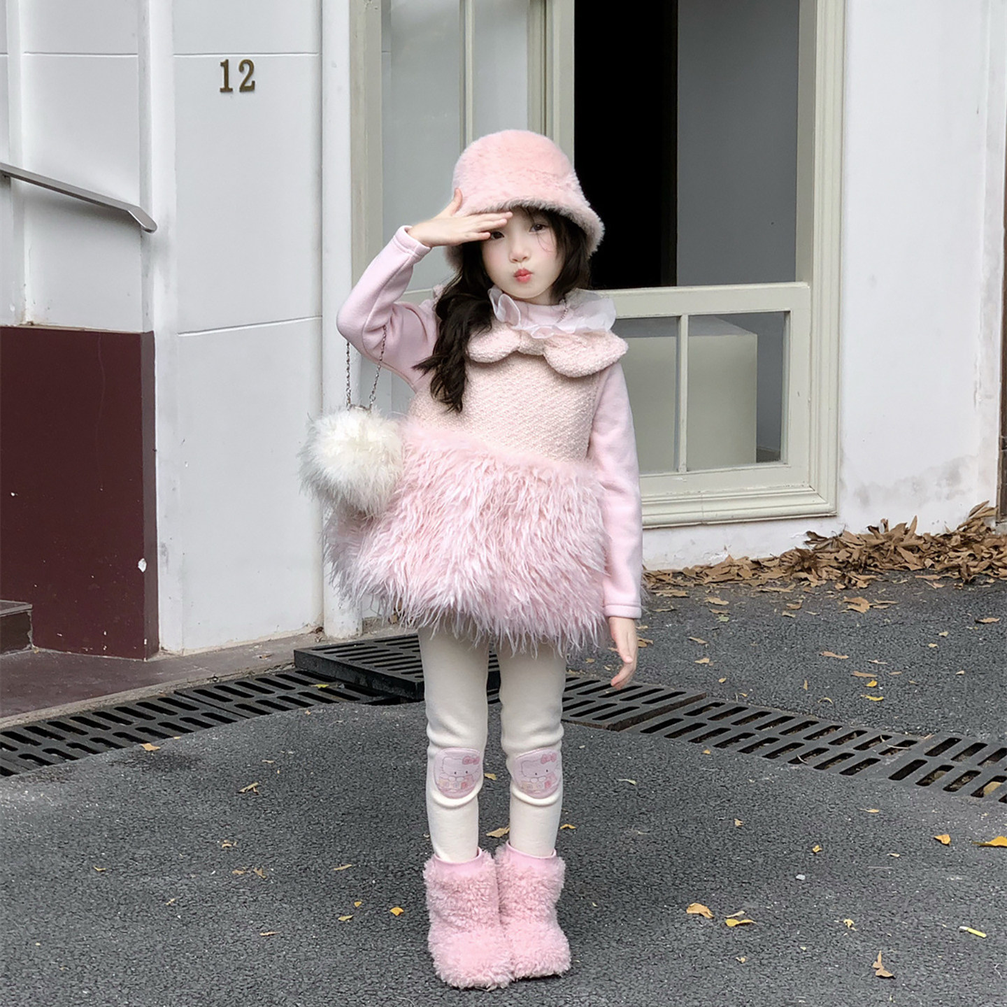 女童连衣裙秋冬装新款洋气夹棉