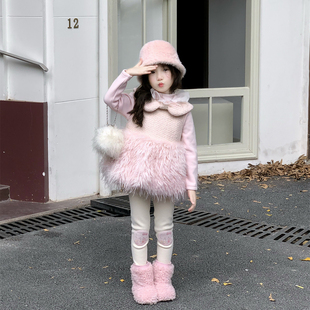 夹棉儿童裙子冬季 洋气女宝宝公主裙加绒套装 新款 女童连衣裙秋冬装